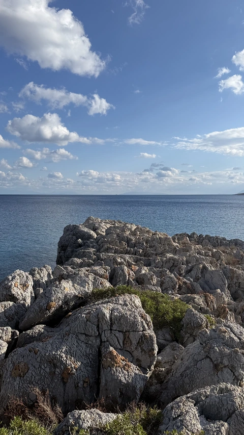 Rocky coast and blue sea